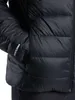 A close-up shot of a black puffer jacket. Produktbild-Vorschau