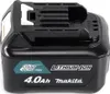 A black Makita 12V max 4.0Ah lithium-ion battery pack with teal accents and white connectors. Produktbild-Vorschau