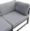 Modulares Gartenlounge-Set Groß Grau 8-Sitzer U-Form Sofa Produktbild-Vorschau 8