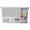 The image shows the back of a product box with an energy efficiency label and various instructions and certifications. Produktbild-Vorschau