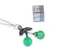 Kirschen Kette Doppel grüne Glasperlen Miniblings Kette Produktbild-Vorschau 2