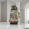 Bierkrug mit Deckel 0,7L – Traditioneller Steinkrug mit Produktbild-Vorschau 5