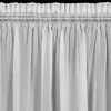 A close-up view of white sheer curtains hanging from a rod. Produktbild-Vorschau