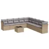 vidaXL 10-tlg. Garten-Sofagarnitur mit Kissen Beige Poly Produktbild-Vorschau 1