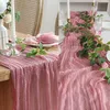 1 Stück Rosa RomSeihtuch Tischläufer lang Boho Rustikaler Produktbild-Vorschau 2