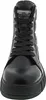 A front view of a black high-top sneaker with laces and a thick sole. Anteprima dell’immagine prodotto