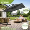 tillvex® Alu Parasol Rectangulaire Ø 330 cm Anthracite + Voir les images du produit 8