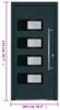 vidaXL Haustür Anthrazit 100x210 cm Aluminium und PVC Produktbild-Vorschau 8