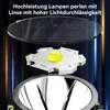 An exploded view of a flashlight's internal components, showing the lens, LED, and reflector. Produktbild-Vorschau