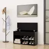 vidaXL Schuhbank Schwarz 80x30x45 cm Holzwerkstoff Produktbild-Vorschau 3