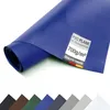 A rolled-up blue PVC tarp is shown diagonally across a white background, with a label indicating its specifications. Anteprima dell’immagine prodotto