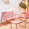 sweeek - Gartenlounge-Set aus Stahl, 4 Plätze - Terrakotta Produktbild-Vorschau 4