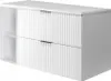 A white wall-mounted cabinet with two drawers and an open shelf on the left side. Náhled obrázku produktu