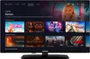 A smart TV displaying a streaming service interface with various movie and TV show posters. Produktbild-Vorschau