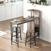 HOMCOM Bartisch mit Barhocker Set Tresentisch mit 2 Stühlen Produktbild-Vorschau 2