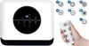 A portable air conditioner with a remote control and feature icons. Podgląd zdjęcia produktu