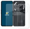A smartphone and screen protectors are displayed against a white background. Produktbild-Vorschau