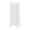 A white rolling cart with five mesh drawers and a top shelf, shown against a white background. Anteprima dell’immagine prodotto