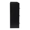 A side view of a black cabinet with brass handles against a white background. Podgląd zdjęcia produktu