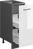 A white and anthracite kitchen cabinet with pull-out drawers. Anteprima dell’immagine prodotto