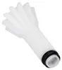 A white plastic gear with a black rubber ring on the end, isolated on a white background. Produktbild-Vorschau