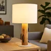 NOWA Tischleuchte Holz braun, weiß, Wippschalter am Kabel, Produktbild-Vorschau 7