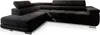 A black sectional sofa is shown against a white background. Produktbild-Vorschau