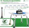 VOUNOT® Duschhocker höhenverstellbar 38–52cm, ergonomischer Produktbild-Vorschau 3