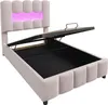 Polsterbett 90x200 cm mit LED-Beleuchtung und hydraulischem Produktbild-Vorschau 12