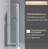 An illustration showing how to install a wall-mounted mirror with integrated lighting. Podgląd zdjęcia produktu