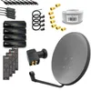 ARLI HD Sat Anlage 60 cm Grau Komplettset 4x Receiver + Produktbild-Vorschau 1