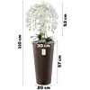 Orchidea artificiale a cascata bouquet bianco in vaso Anteprima dell’immagine prodotto 3