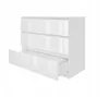 A white chest of drawers with one drawer partially open, shown against a white background. Produktbild-Vorschau