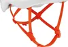Orangerotes Kinnband mit verstellbaren Schnallen und Riemen an einem weißen Petzl Sirocco Helm Podgląd zdjęcia produktu