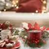 Windlicht Glas mit Adventsgesteck 8cm, rot Produktbild-Vorschau 5