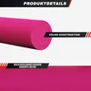 Close-up of a pink foam roller with text overlays highlighting product features. Produktbild-Vorschau