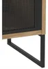 A close-up view of the bottom section of a cabinet, showing its perforated door and metal legs. Podgląd zdjęcia produktu