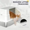 PawHut Bac à litière en acier inoxydable avec couvercle XL Voir les images du produit 10