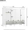 A white shoe cabinet with dimensions indicated by lines and numbers. Anteprima dell’immagine prodotto