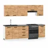 ULWEHOME | Küchenzeile 220 cm Eiche Wotan, Küchenmöbel-Set Produktbild-Vorschau 2