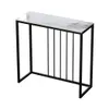 A console table with a marble top and black metal frame, presented on a white background. Podgląd zdjęcia produktu