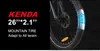 A close-up of a bicycle tire with text overlay describing its specifications. Produktbild-Vorschau