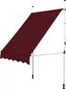 A maroon awning is shown against a white background, supported by a metal frame and poles. Náhled obrázku produktu