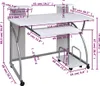 vidaXL Počítačový stôl biely 110x52x88,5 cm odvodený Náhľad obrázku produktu 4