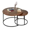 2er Set Couchtisch Runder Satztisch Metallgestell,Stapelbar Produktbild-Vorschau 4