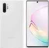 A white Samsung phone case is shown from the back and the front screen is displayed next to it. Produktbild-Vorschau