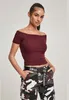 Urban Classics Ladies - Off Shoulder Rib Top red wine - M Produktbild-Vorschau 18