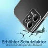 A transparent phone case is shown on a cracked surface, suggesting durability and protection. Produktbild-Vorschau