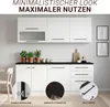 Homestyle4u Küche Küchenblock 200 cm Weiß Küchenzeile ohne Produktbild-Vorschau 3