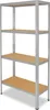A four-tier metal shelving unit with wooden shelves, shown against a white background. Anteprima dell’immagine prodotto